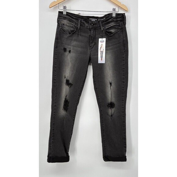 DENIZEN® from Levi's Junior's Mid-Rise Slim Boyfriend Jeans‎ Black Size 9 - Picture 1 of 14